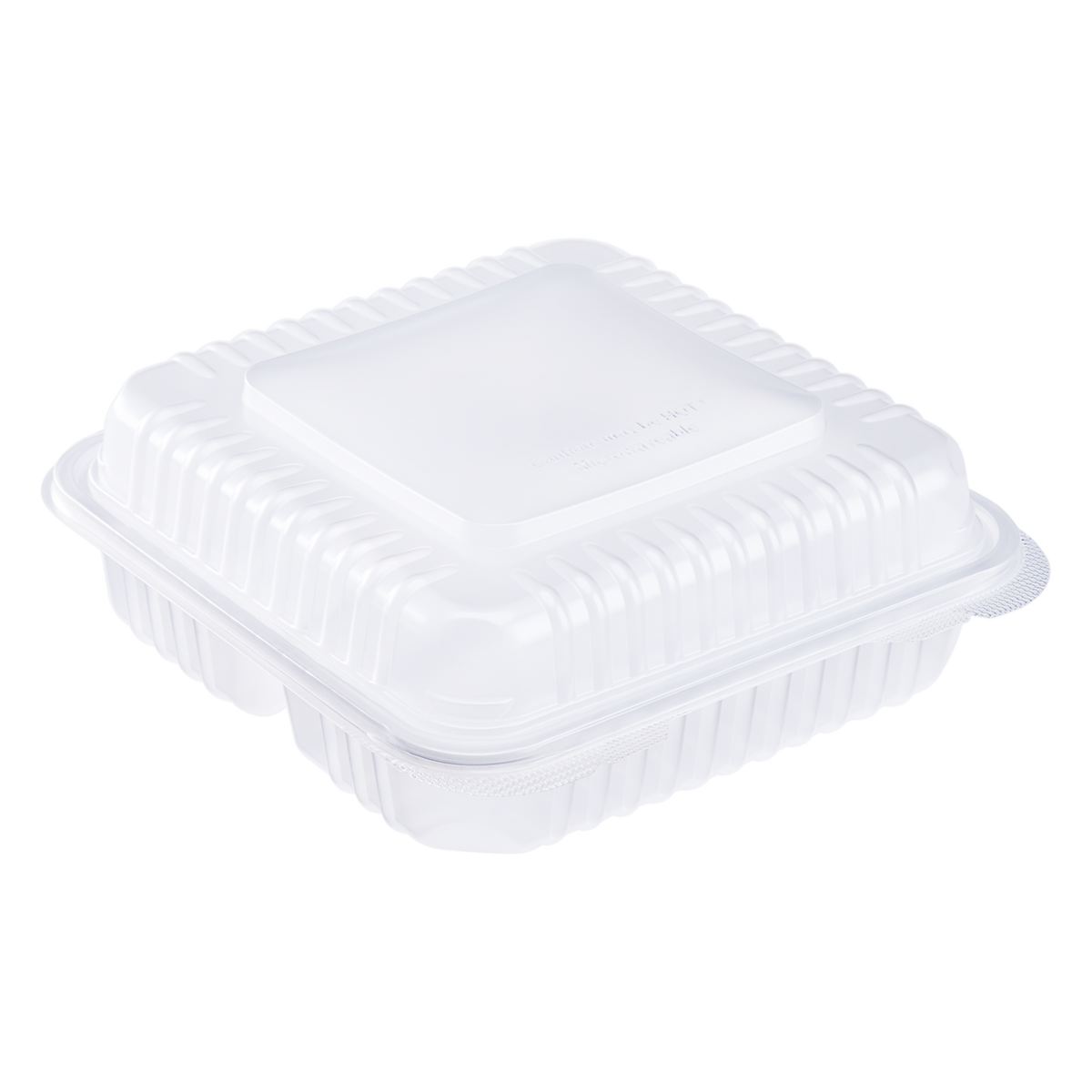 【8x8-Inch, 50 Pieces,3-Compartment】 Disposable To Go Box Containers Plastic  Clam