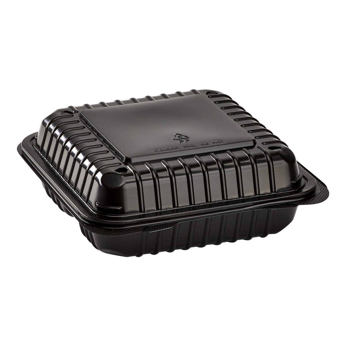 Black Plastic Rectangle 32oz 3 Compartment Take Out Container 1ct