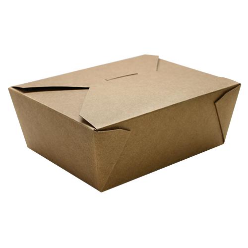 Kraft Microwavable Folded Paper #8 Takeout Containers - Karat Fold-To-Go Box  - 48oz - 5.9 X 4.6 X 2.4 - 300 Count, Coffee Shop Supplies, Carry Out  Containers