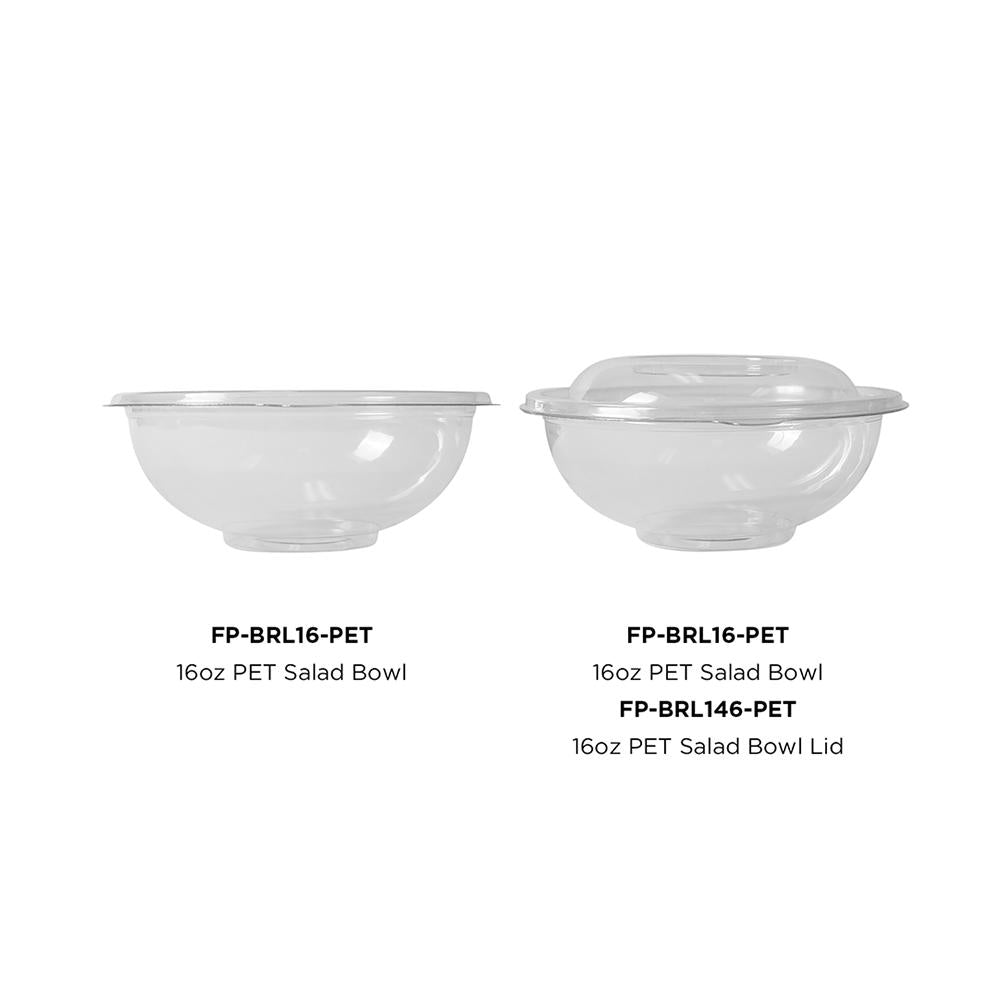 Karat 32oz PET Salad Bowl with Lids - 300 ct, Coffee Shop Supplies, Carry  Out Containers