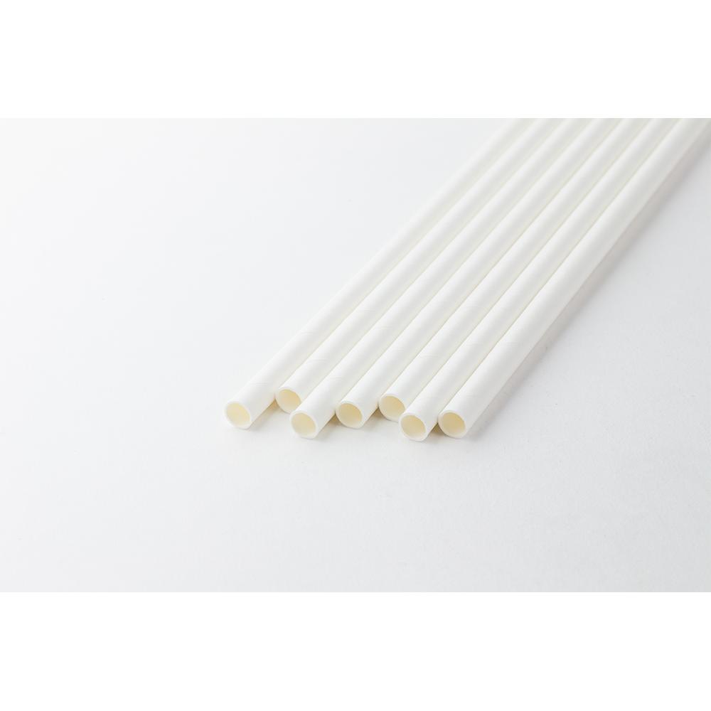 7.75 White Jumbo Paper Straws - 600 Ct.