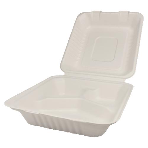 GeoTegrity - Biodegradable 3 Compartment Take Out Container Food