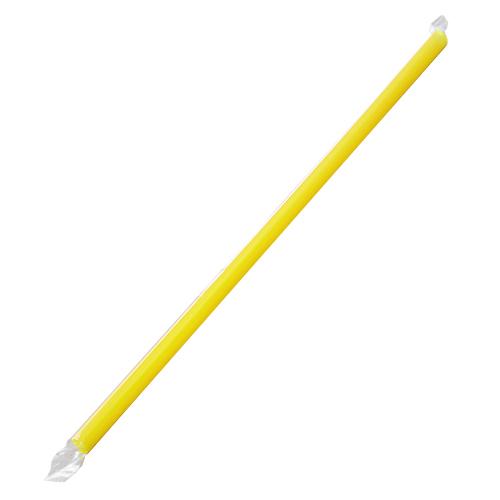 Yellow Plastic Straws 9'' Giant Straws (8mm) Paper Wrapped - Yellow - 2,500  count