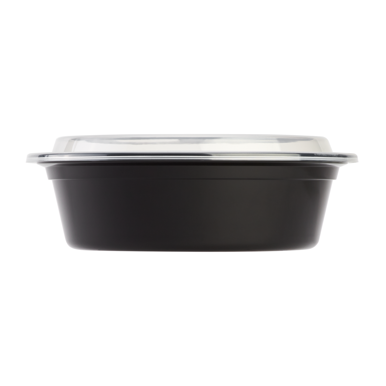 [25 Count] 32 oz Black Plastic Meal Prep Containers with Lids - Round Food Storage Container Microwave Safe - BPA-Free, Stackable, Reusable