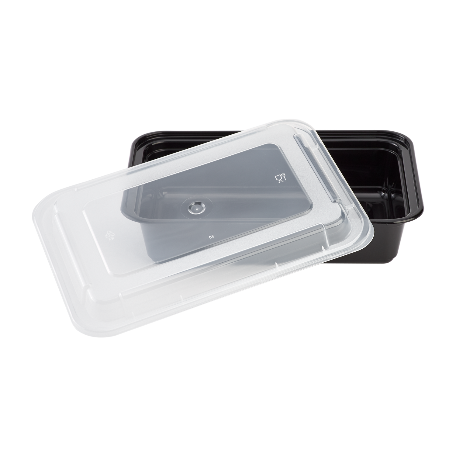 12oz PP Microwavable Meal Prep Container - Rectangular Food Containers &  Lids - Black - 150 ct