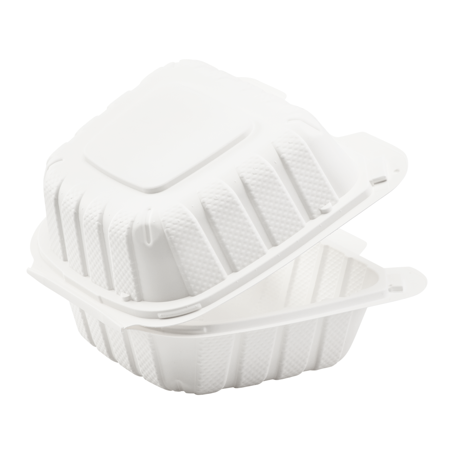 White Transparent Divided Food Storage Container With Drainage