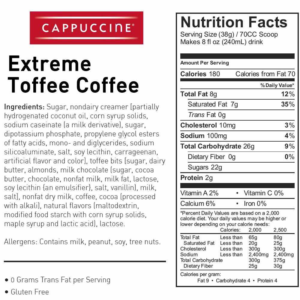 Cappuccine Extreme Toffee Coffee Frappe Mix (3 lbs) | Coffee Shop ...