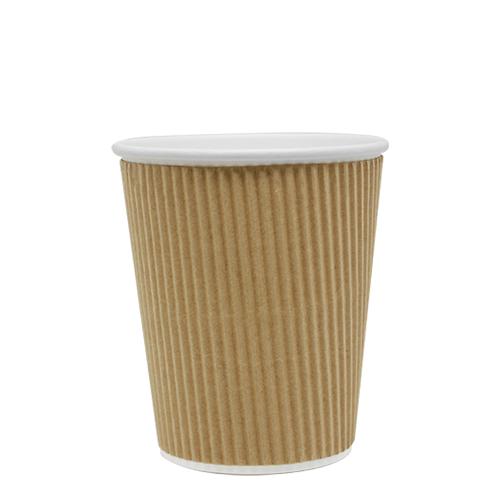 Restaurantware Yellow 12 oz Disposable Coffee Cups - 500 ct Hot Drink Cup, Ripple Wall: No Sleeve Needed, Perfect for Cafes and Offices, Recyclable