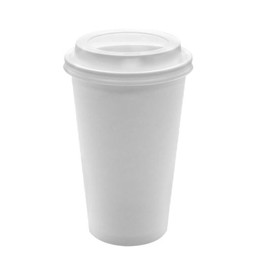 Source Cafe 8oz 12oz 16oz Hot Beverage White Paper Coffee Cup with Black  Dome Lid Disposable Coffee Cups Kraft Sleeve on m.