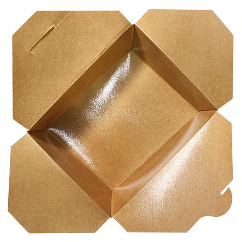 50ea - #8 6-3/4x5-1/2x2-1/2 Krft Econo-Pak Takeout Box | Width: 5 1/2 inch by Paper Mart, Green