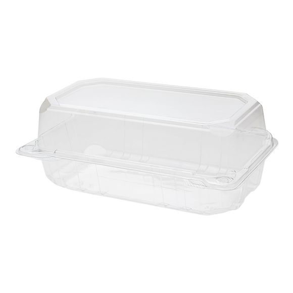 2 Compartment Clamshell Food Container - 9x6 Divided Hinged To