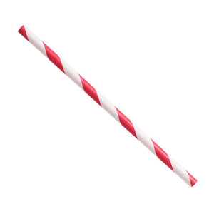 Karat Earth Stir Unwrapped Paper Straw 5.25" (Red Spiral)-Restaurant Supply Drop