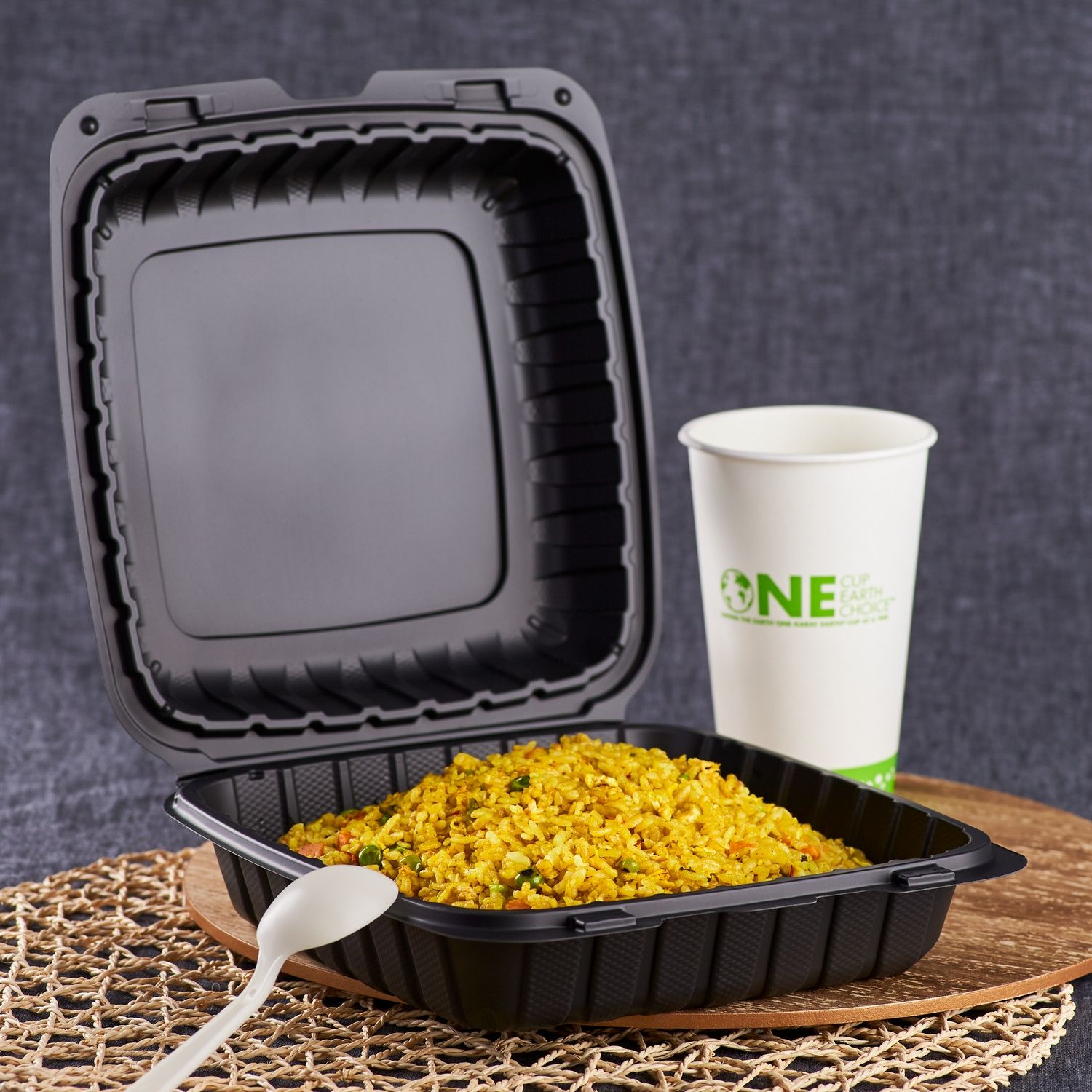 Restaurantware Thermo Tek 9 x 6 x 3 inch Mineral-Filled Take Out Containers, 100 Durable to Go Containers - Heavy-Duty, Disposable, Black Plastic