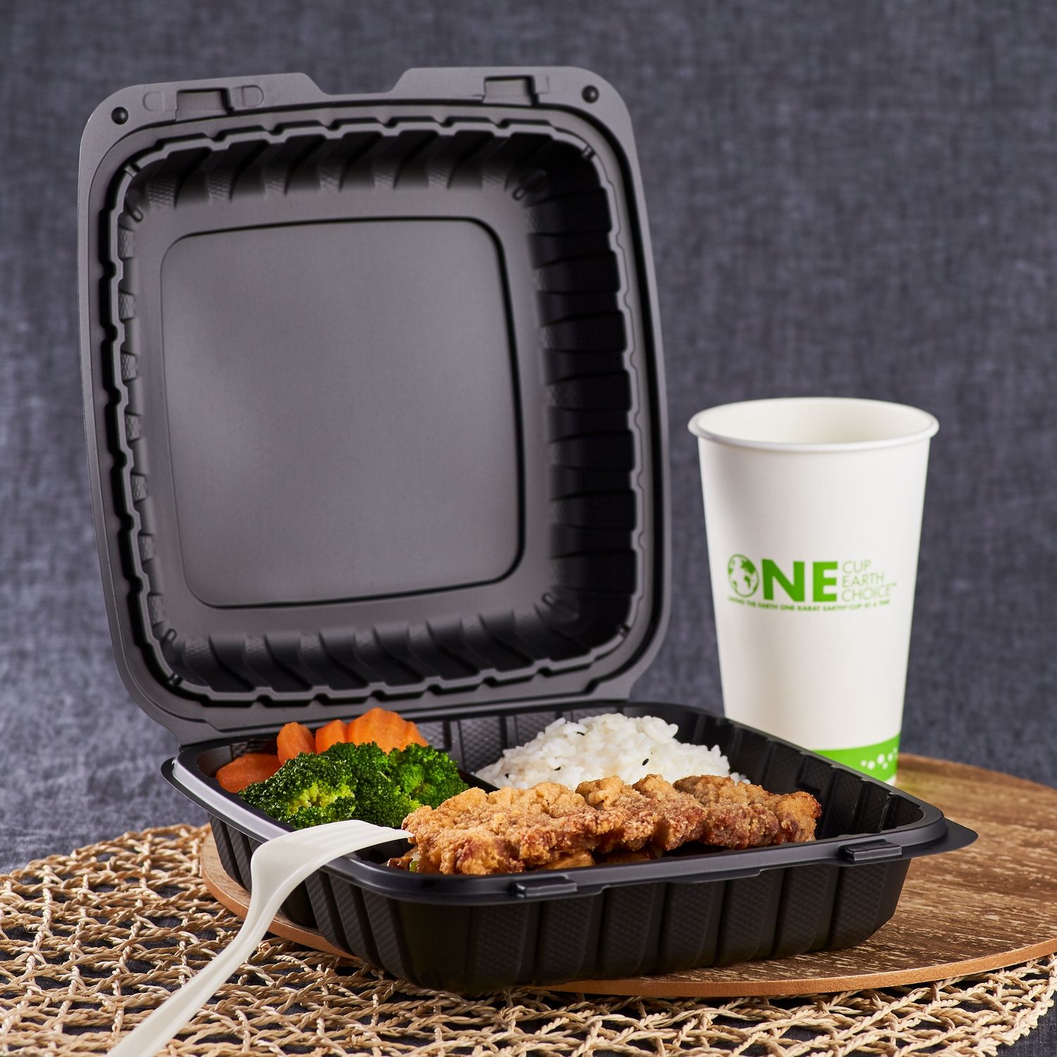 Restaurantware Thermo Tek 9 x 6 x 3 inch Mineral-Filled Take Out Containers, 100 Durable to Go Containers - Heavy-Duty, Disposable, Black Plastic