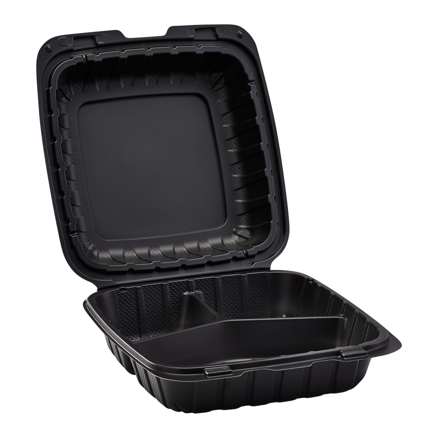 3 Compartment Black Disposable Take Out To Go Container with Lids