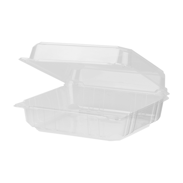 Jumbo 9x9 Black Carry Out Boxes - 9x9 Mineral Filled Food Containers
