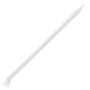 Plastic Straws 7.75'' Flexible Jumbo Straws (5mm) Wrapped in Paper - Clear  - 10,000 count